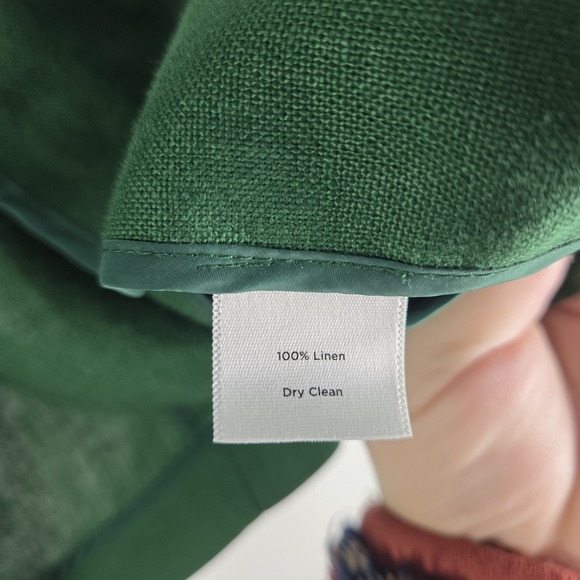 Talbots 100% Irish Linen Open Front Blazer Jacket Women Large Green Light - Picture 8 of 12